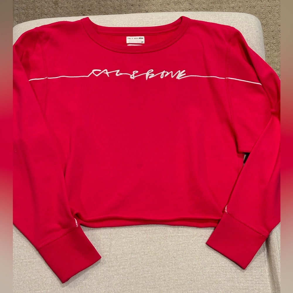 Rag & Bone Script Logo Cropped Pullover In Bright… - image 4